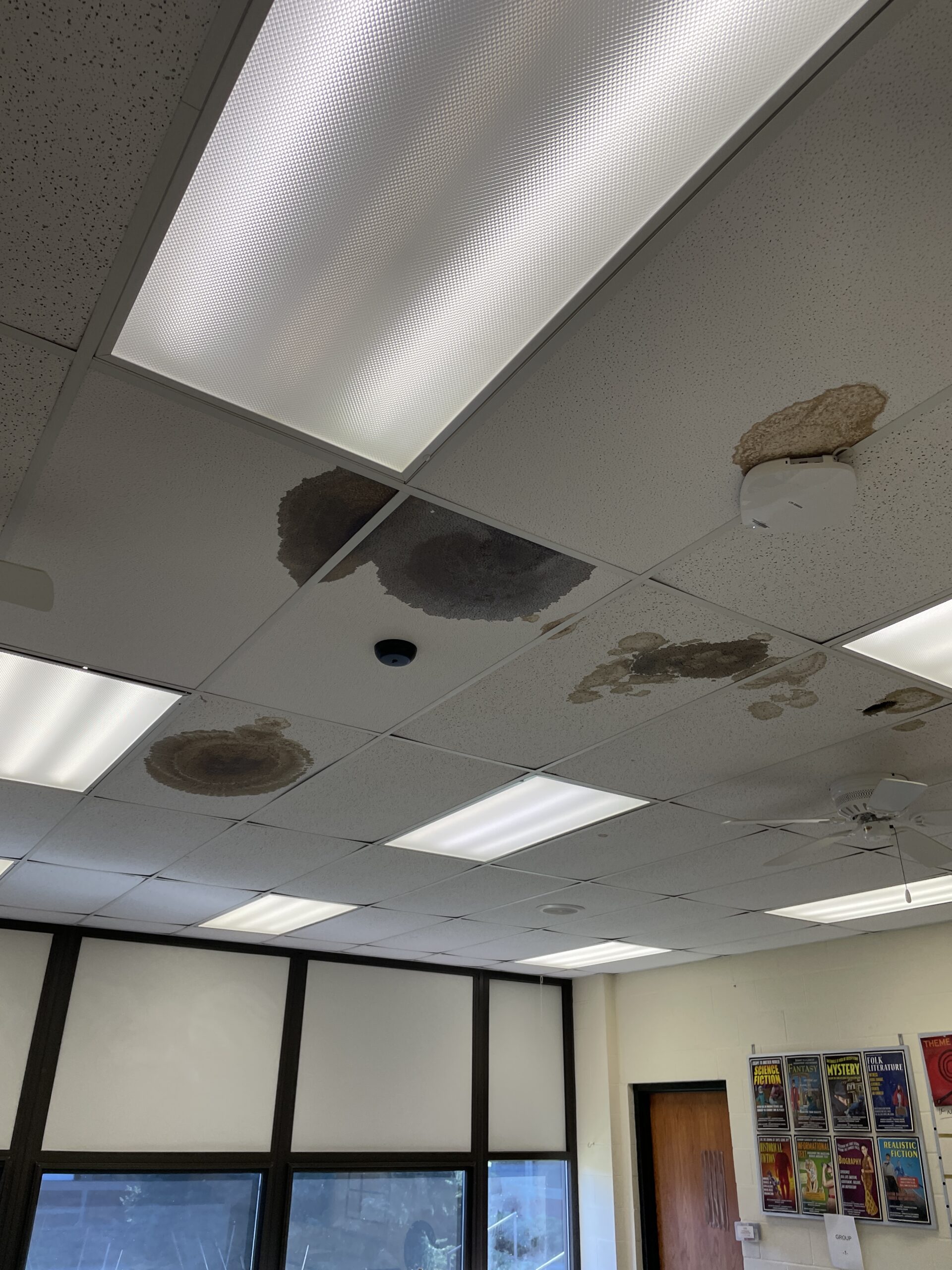 Learwood ceiling leaks in hallway